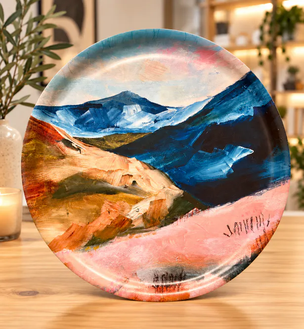 Huvudbild Art Bricka Blånande Fjäll Ø 35 cm