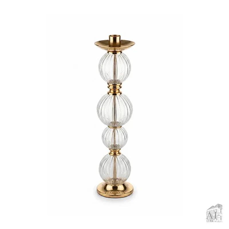 Ljusstake, H 39,5 cm, Dia. 10 cm, Guld
