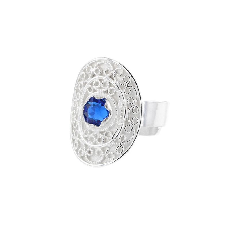 Ring Silver Sten B: 2,5 cm. H: 2 cm