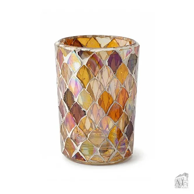 Huvudbild Ljuslykta Värmeljus, H8 cm x Dia 6cm Glas, Orange