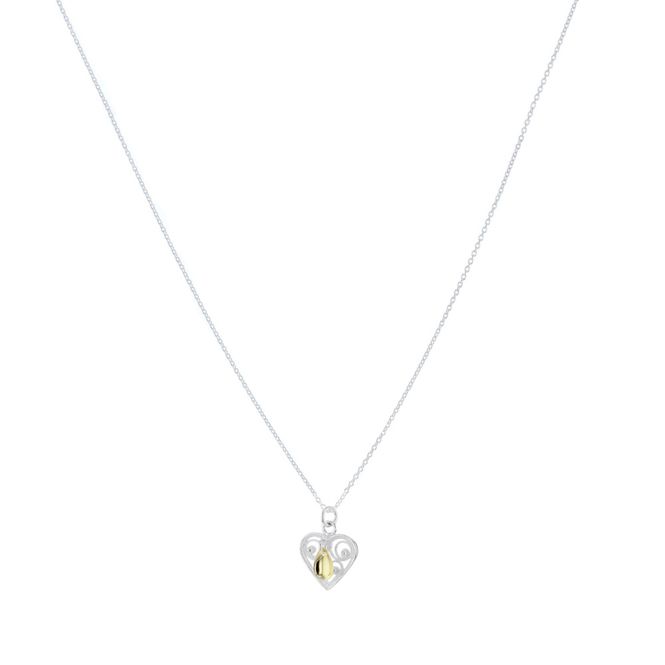Huvudbild Halsband Silver Hjärta Löv