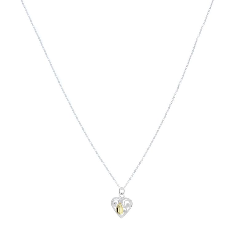 Halsband Hjärta Silver Löv 